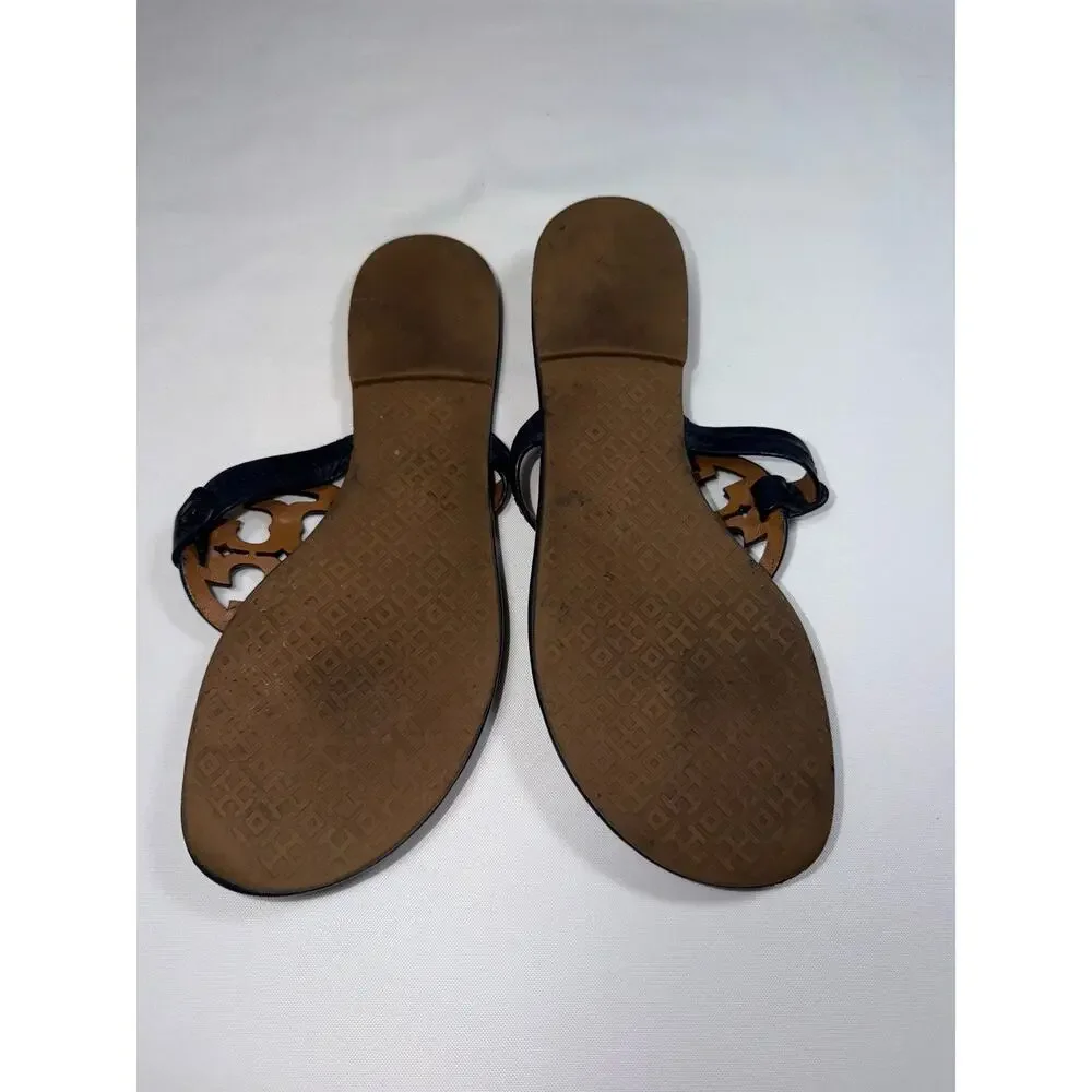 Tory Burch Miller Sandal Color Navy Blue Size 9 M Thong Flip flops